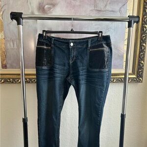 Rocawear Navy Skinny Jeans with Black Accents